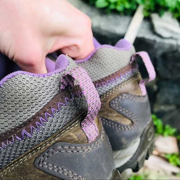 Merrell Brindle Mid Top Select Dry Grip Hiking Trail Shoes US 8 Olive & Lilac - Picture 5 of 11